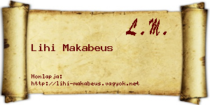 Lihi Makabeus névjegykártya
